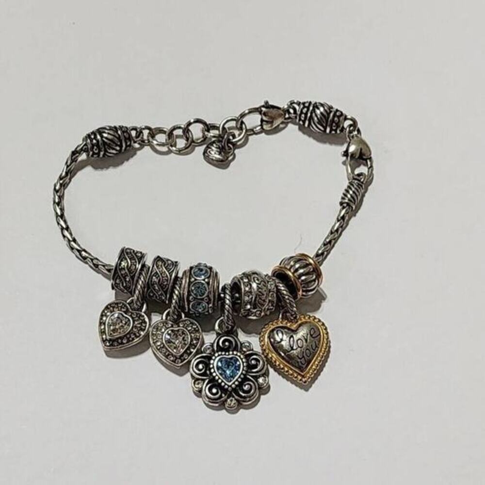 Brighton love heart birthstone blue‎ September Silver Gold Pl charm bracelet - Picture 7 of 9